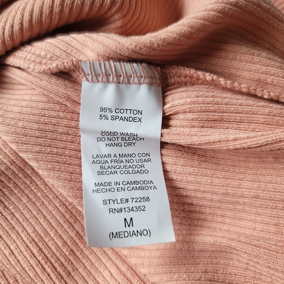 Ambiance Casual Tank Dress Stretch Ribbed Cotton Knit Sleeveless Mini Pink sz M - Picture 6 of 12